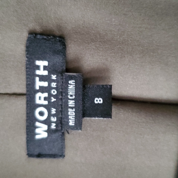 Worth Olive Green & White Pinstripe One Button Blazer Size 8 NWT'S - Picture 6 of 11